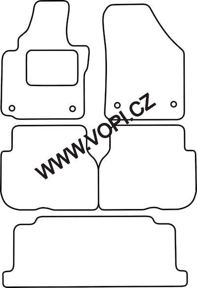 Textil-Autoteppiche Volkswagen Touran 7 míst 2003 - 2015 Colorfit (4936)